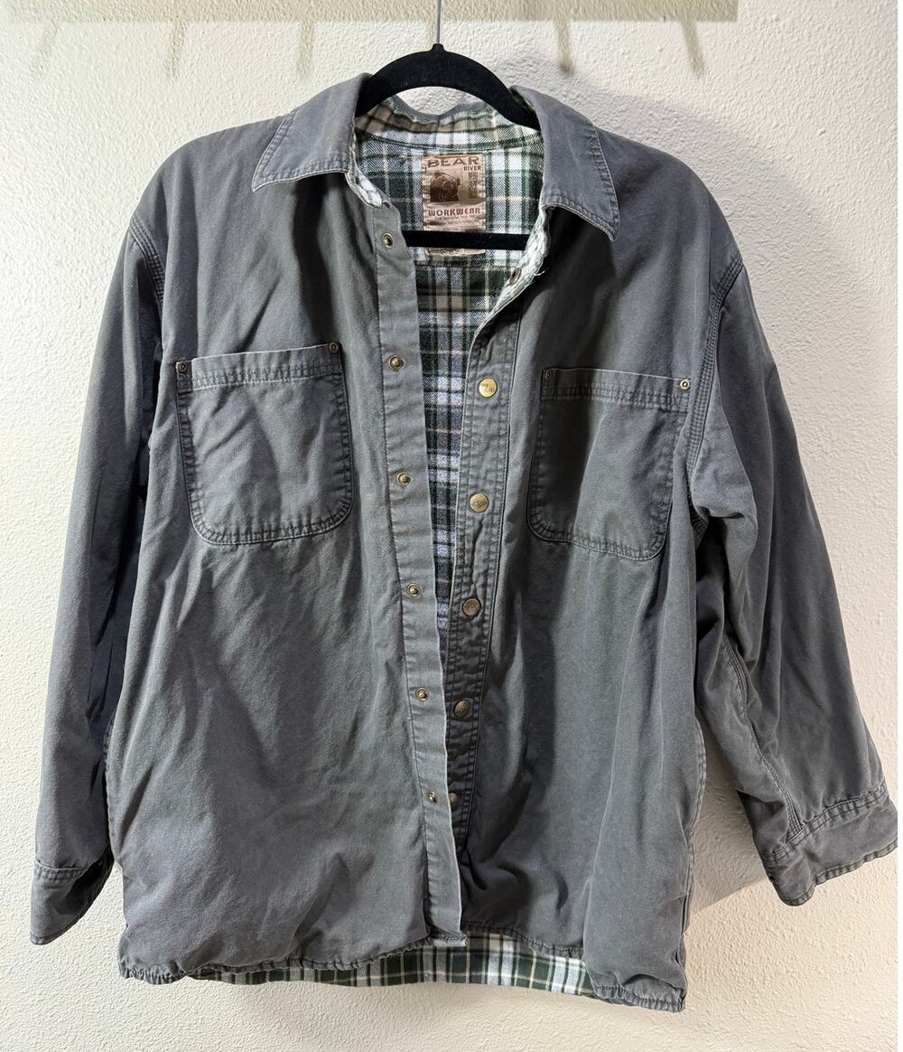 Bear River Workwear Mens Canvas Chore Barn Jacket Flannel Lined Olive Size M
